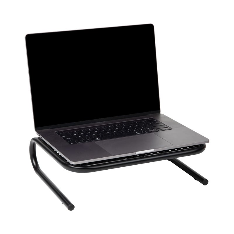 Mind Reader Monitor Stand, Ventilated Laptop Riser, Desktop Organizer, Metal, 14.5"L x 11.25"W x 4.25"H, Set of 2, Black - Image 5
